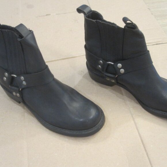 Giorgio Brutini Men\'s Black Leather Biker Boots - Size 10.5 - Vintage main image 9